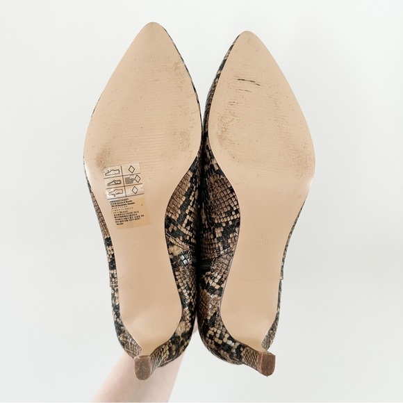H&M Brown Snakeskin Kitten Heel Booties sz 38 - Picture 9 of 10